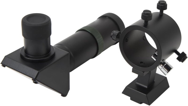 Sanpyl Right Angle Viewfinder, 30mm Large Aperture Finderscope, 120mm Focal Length 6X Magnification Right Angle Correct Image Optical Finder, Metal Bracket, for Astronomical Telescope - Image 1